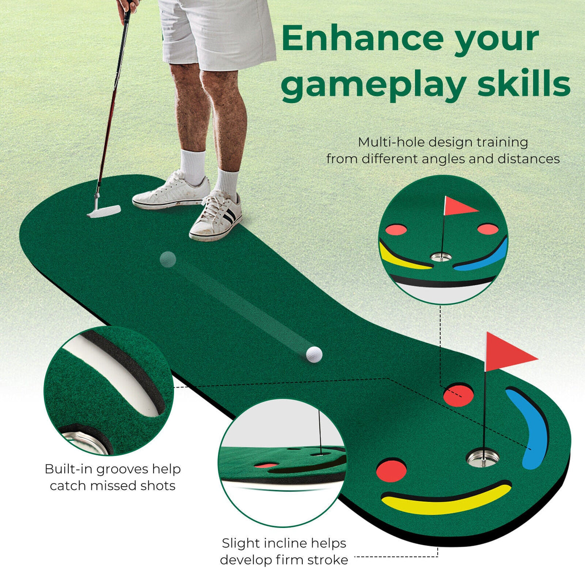 Indoor/Outdoor Putting Green Set