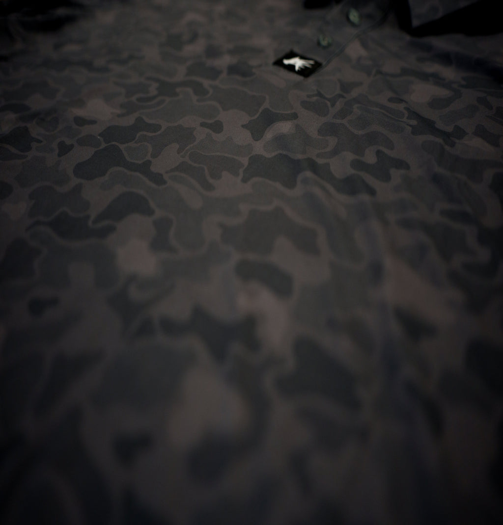 Black Marsh Duck Camo Golf Polo